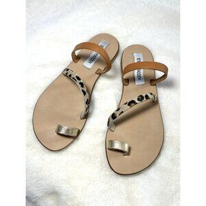 Steve Madden Tan and Leopard Print Sandals
